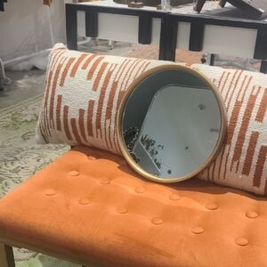 Round Gold Framed Mirror